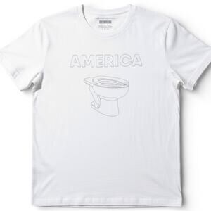 Guggenheim Seletti Museum America Toilet Stitched Graphic White T-Shirt Men's M